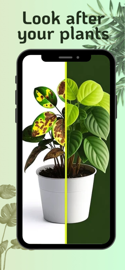 Attractive visual of the VerdiVista app inviting users to easily identify an unknown plant with a single click.